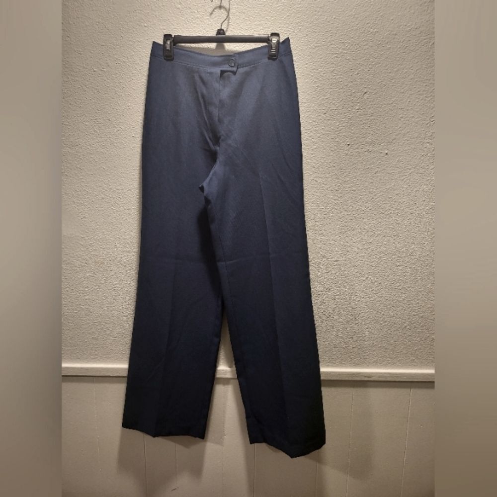 Blue straight leg career pants